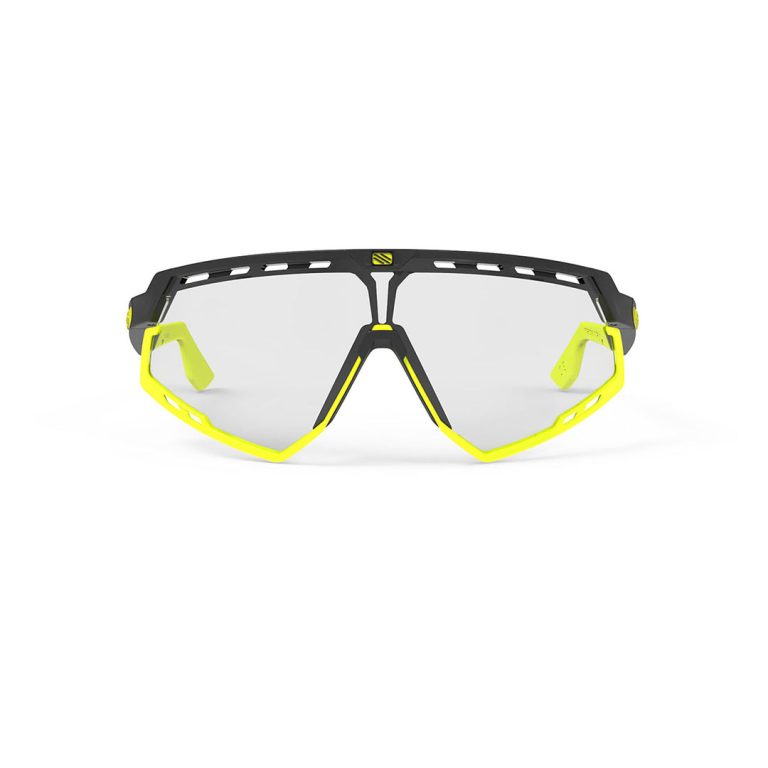 defender Matte Black Frame and ImpactX Photochromic 2 Laser Black Lenses Yellow Fluo Bumpers