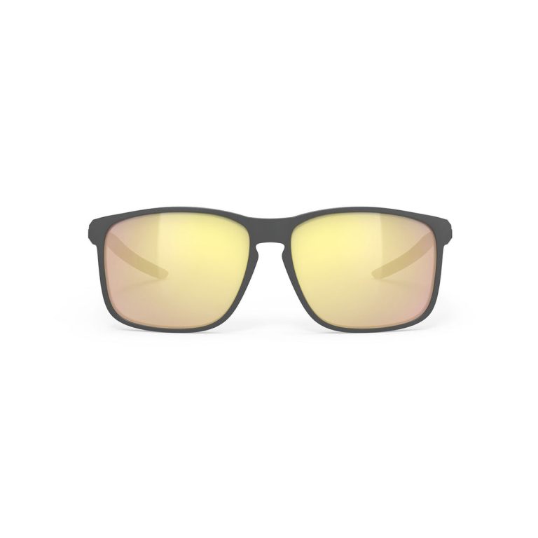 Overlap Charcoal Matte Frame With Multilaser Gold Lenses