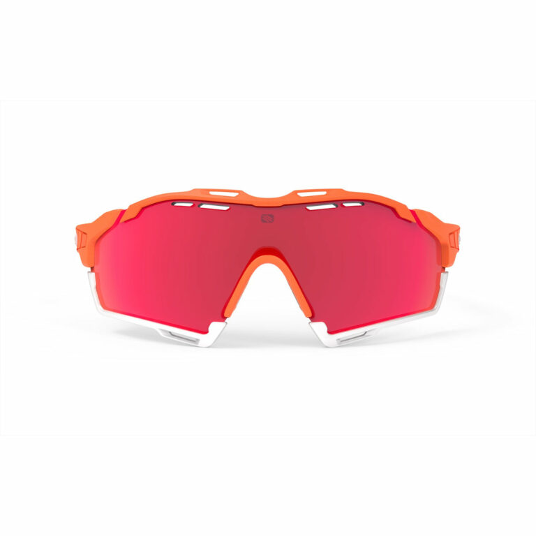 cutline Mandarin Fade Coral Frame with Multilaser Red Lenses White Bumpers